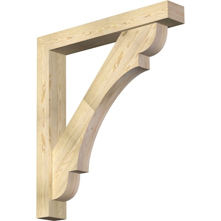 Ekena Millwork Olympic Block Rough Sawn Bracket w/ Offset Brace, Douglas Fir, 6"W x 40"D x 44"H BKT0604X40X44OLY05RDF